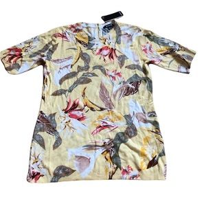 Premise yellow floral pattern blouse extra small